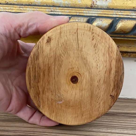 Small 2 Toned Wood Turned Trinket Box with Lid - Picture 5 of 8